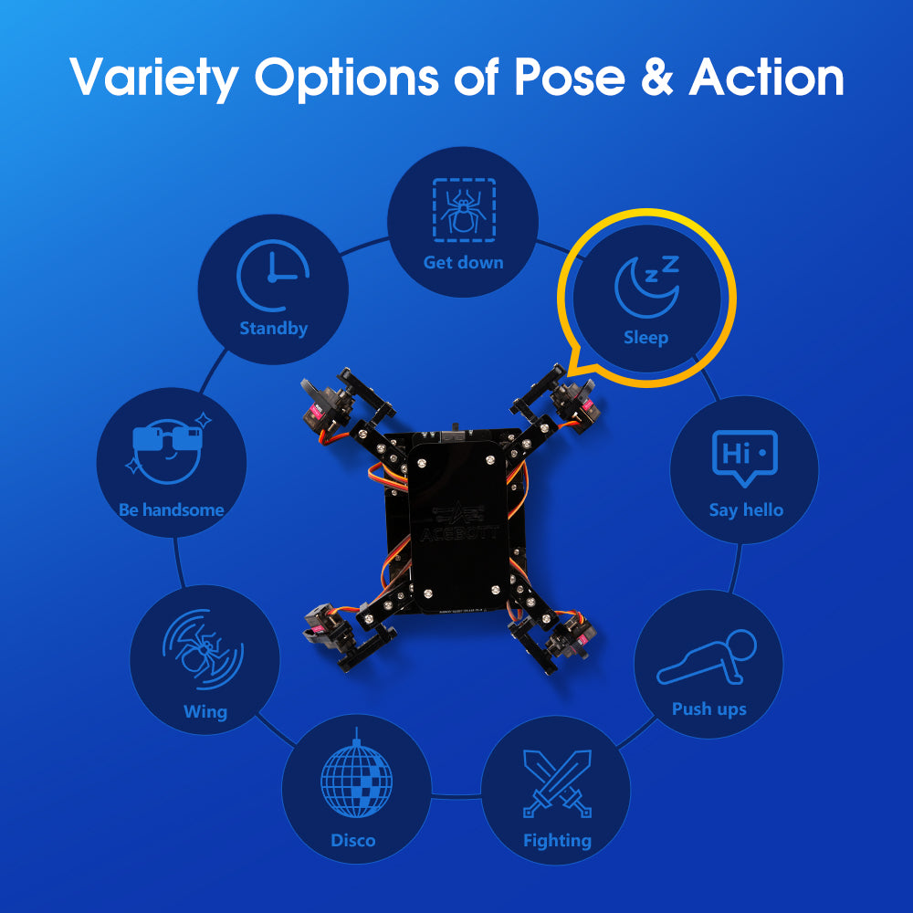 ACEBOTT Quadruped Bionic Spider Robot with ESP8266