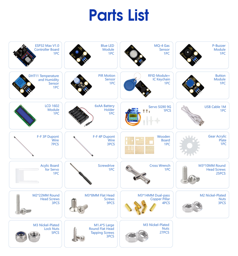 ACEBOTT IoT Smart Home Basic Starter Kit for ESP32